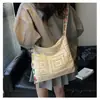 2026 nova bolsa de tricô, bolsa de palha, bolsa tote de grande capacidade, bolsa transversal estilo boho, bolsa transversal feminina