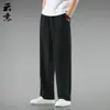 Calça de Linho Estilo Chinês de Verão Masculina Solta Tamanho Grande Casual Calças Retrô Respiráveis Retas Roupas Han Calças de Algodão e Linho