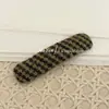 Presilha de Cabelo Tecida Geométrica Verde Vintage para Mulheres, Presilha Lateral com Acabamento de Luxo para Franja e Cabelos Soltos