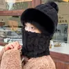 Chapéu Masculino de Inverno para Ciclismo Máscara Fria Cachecol de Pescoço Quente de Inverno Chapéu Pulôver Chapéu Espesso à Prova de Vento com Forro de Lã Proteção de Orelha para Mulheres
