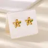 Nuevos Pendientes de Acero de Titanio Flor de Perla para Mujer Lujo Accesible Francés Gama Alta Nicho Pendientes de Oro de 18K Pendientes Al por Mayor