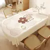 Toalha de mesa oval floral, lavável, à prova d'água, à prova de óleo, toalha de mesa de jantar estilo ins, luxo leve, sensação de alta qualidade, modelo 2025 novo