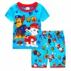 Ropa de Casa Manga Corta para Niños con Historia de Aviones Traje de Verano para Niños Traje para Aire Acondicionado Pijama de Dibujos Animados C04
