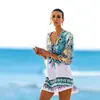 Amazon AliExpress venta caliente nueva europea y americana de gasa con estampado de serpiente blusa de playa chaqueta de bikini traje de baño blusa