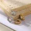 Brincos Europeus e Americanos Novos Transfronteiriços Banhados a Ouro Geométricos Irregulares com Zircônia Colorida Nicho Quadrados Versáteis Simples para Mulheres