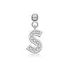 Andywen Plata S925 Accesorios de Letras Microincrustados Colgante de Letra Inglesa Simple y Versátil Pendientes Colgantes de 26 Letras
