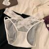 Nova Roupa Íntima Feminina Estilo Europeu e Americano Desejo Puro Renda Tridimensional Tentação Versátil Microtransparente Calcinha Feminina