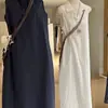 Vestido Sencillo y Elegante sin Mangas con Cuello Polo para Mujer, Vestido Chaleco Casual de Verano Holgado con un Estilo Relajado, Vestido de Color Sólido