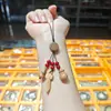 Novo chaveiro pingente de paz em madeira de pessegueiro estilo chinês, acessório cultural tradicional e criativo, amuleto de bênção portátil para pendrives, câmeras, mochilas e outros itens