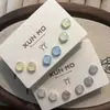 Pendientes de Cubo Pequeño Cielo Estrellado Coloridos Dopamina 2026 Nuevos Pendientes de Diseño Simple Dulces Accesorios para Orejas Amigables con la Piel