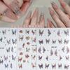 Pegatina para Uñas Mariposa Borde Bronceado Tridimensional en Relieve Simple Versátil de Alto Nivel Pegatina para Uñas Celebridad de Internet Estilo Popular