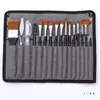 Novo Conjunto Transfronteiriço de 18 Peças de Pincéis de Aquarela de Nylon Multiuso, Pincéis Acrílicos, Bolsa para Pintura em Tela, Materiais de Pintura