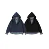 Ropa de Hombre Beijie Otoño 2026 Nuevo Sudadera con Capucha de Retazos a Cuadros Falso Dos Piezas Unisex Suelta Pullover