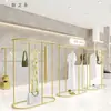 Prateleira de Exposição de Roupas Nakajima Ferro Dourado Redondo Celebridade da Internet Cabide de Roupas Rack de Exposição de Roupas Combinação Prateleira de Loja de Roupas Femininas