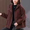 Parka Curta Acolchoada Grossa com Forro de Fleece 100% Algodão Feminina Outono e Inverno 2024 Nova Tamanho Grande Casual Casaco Acolchoado de Algodão para Mães