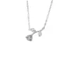 Collar con colgante de flor de rosa y diamante brillante para mujer, diseño de nicho, estilo viento frío, con pequeñas hojas y flores, cadena para clavícula.