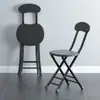 Banquinho Dobrável, Cadeira Dobrável, Cadeira de Jantar para Casa, Cadeira para Varanda e Dormitório com Encosto, Cadeira Simples para Treinamento, Banquinho Redondo Criativo