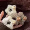 Otoño e Invierno Lindo Gato de Peluche Estrella Pinza para el Cabello Caricatura Dulce y Fresca Pinza para el Flequillo de Niña Accesorios de Pasador Adornos para el Cabello