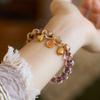 Pulseira Guofeng Artesanal Natural Colorida Fragrante Esmalte Folha de Ouro Cinza Besta Engolidora de Ouro em Pulseira Esmaltada Shangdaji