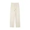 Pantalones Casuales de Pierna Recta con Cintura Alta y Cordón para Mujer, Otoño 2026, Pantalones de Pierna Ancha Elegantes y Versátiles