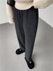 Pantalones de lana gruesa suelta para abuela, patrón de espiga, forro polar, ajustados, tipo rábano, bombachos, pantalones de hoz, invierno