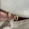 Pendientes de Aro con Hebilla de Herradura de Gama Alta y Diamantes 2025 Nuevo Diseño de Nicho Pendientes Súper Bonitos para Mujer