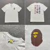 Marca da moda atacado transfronteiriço para comércio exterior Amazon: camiseta de manga curta tubarão de alta resistência, camiseta cabeça de macaco BAPE