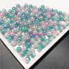 Perla artificial color mágico 8 mm sin agujero degradado sirena cuentas sueltas diy hecho a mano cuentas redondas pequeñas relleno de cubo cosmético joyería