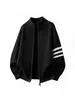 Cardigan Masculino de Tricô com Zíper e Gola Alta, Estilo Inverno Light Luxury, Casual, Toque de Luxo, Modelagem Solta, Confortável