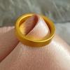 Anillo de Pareja Ancho de Círculo Liso Antiguo Diseño Nicho Único Oro Arena Vietnamita Simulado Oro Anillo de Autodisciplina