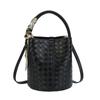Bolso de Cubo Tejido de Estilo Casual Retro Trendy Transfronterizo Color Sólido Nicho Combinable Bolso Bandolera para Mujer para Ir al Trabajo
