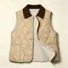 Chaleco Ligero de Algodón Estilo Nuevo 2026 para Mujer, Chaleco Corto sin Cuello Otoño e Invierno, Chaqueta Redonda Talla Grande