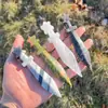 Adagas de Pedra Natural Crua Transfronteiriças, Adagas de Pedra Crua Polidas e Esculpidas de Vários Materiais, Enfeites de Decoração para Casa Atacado