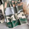Bufanda chal de estilo coreano para otoño e invierno, con diseño de letras dopamina y costuras, alargado, de alta calidad, cálido, similar al cachemir, para mujer