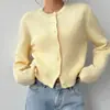 2026 Cardigan Corto de Punto Ligero Estilo Europeo y Americano de Amazon, Cuello Redondo Abotonado Holgado de Manga Larga Chaqueta de Punto Suave