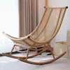 Cadeira de balanço para uso doméstico, adultos, varanda, jardim, trançada em rattan, reclinável casual, sala de estar, pessoa preguiçosa, idosos, pátio externo, cadeira de rattan