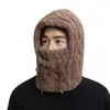 Gorro integrado con forro polar de invierno para hombres y mujeres, a prueba de viento, cálido, protector de orejas, calentador de cuello, máscara, gorro, gorro cálido de lana para ciclismo