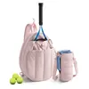 Nova Bolsa de Tênis de Penas para Exterior Portátil 2 Peças Bolsa de Ombro para Tênis com Bolsa para Garrafa de Água de 40oz Bolsa Transversal para Raquetes