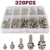 Kit combinado de parafusos, porcas e arruelas de cabeça redonda Phillips 304 em caixa com 320 peças M2 M2.5 M3 M4 M5