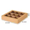 Pastel Lunar Tradicional Chino Caja de Empaque Caja de Regalo Rojo Nueve Cuadrados Yema de Huevo Crujiente Papel Kraft Cuatro-Seis Cuadrados Transparente