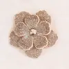 Broche de flor tridimensional com strass, requintado e de alta qualidade, materiais DIY feitos à mão, acessórios para roupas, cabelo e bolsas