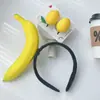 Diadema para el cabello con forma de fruta y verdura, pinzas para el cabello para mujer, accesorio para la cabeza distintivo, creativo y divertido, diadema de presión para lavarse la cara, goma para el cabello, cueva para el cabello