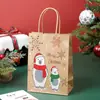 Sacolas de Presente de Natal Transfronteiriças, Sacolas de Presente com Desenho do Papai Noel, Sacolas de Embalagem para Festas de Fim de Ano, Sacolas de Papel Kraft