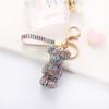 Criativo Cartoon diamante-incrustado urso boneca chaveiro feminino bonito Casal criativo chaveiro anel saco pingente presente