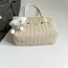 Bolso Tote de Paja Modelo Nuevo 2026 Gran Capacidad Lindo Dibujo Animado Hello Kitty Bolso de Hombro para Estudiantes y Personas que Viajan