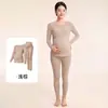Ropa interior térmica de seda y cachemira para maternidad, capa base sin costuras de ajuste ceñido para lactancia