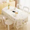 Toalha de mesa de jantar estilo cartoon, à prova d'água, à prova de óleo, lavável, 2025, luxo leve, toque de alta qualidade, toalha de mesa oval, tapete protetor, toalha de mesa de centro