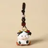 Chaveiro Pingente Escultura em Madeira Artesanal Doze Signos do Zodíaco Pingente de Corrente para Bolsa Ano do Coelho Presente de Aniversário para Amigo Fofo