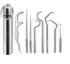 Conjunto de Palitos de Dente de Aço Inoxidável Tubo de Armazenamento Portátil Cuidado Palito de Metal Ferramenta de Limpeza Bucal