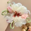 Elástico de Cabelo de Tule de Tulipa Infantil, Corda de Cabelo Fofa para Meninas, Faixa de Cabeça de Alta Elasticidade para Penteado de Coque, Acessório de Cabelo para Meninas
